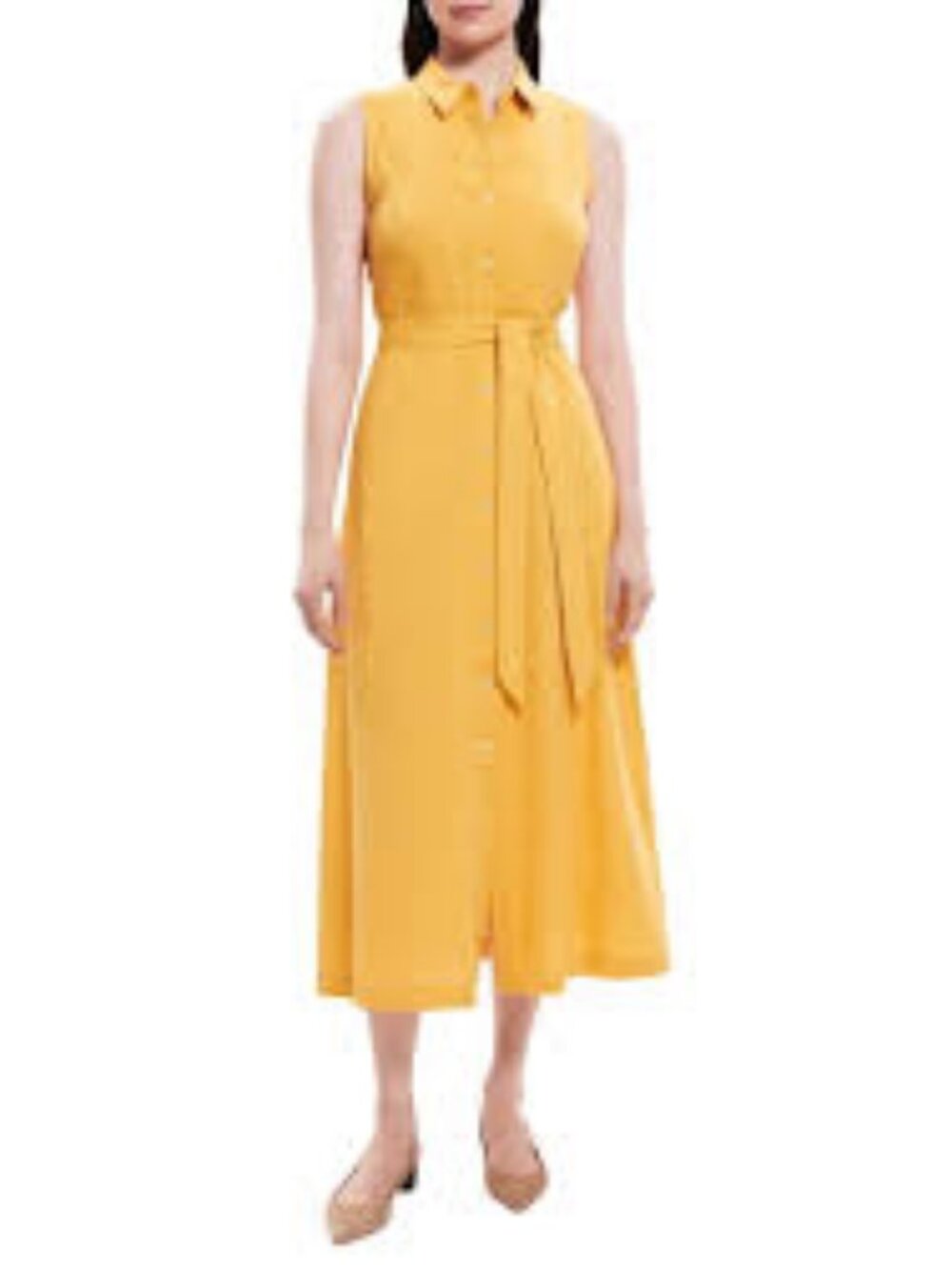 43 - THEORY VOLUME LINEN-BLEND BUTTONDOWN DRESS - WITH POCKETS!!! - Picture 1 of 3